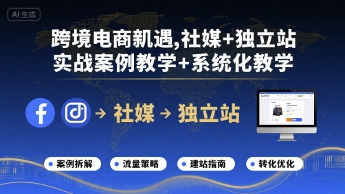 跨境电商新机遇，社媒+独立站，实战案例教学+系统化教学——生财有道创业项目网-生财有道