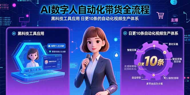 （15699期）AI数字人自动化带货全流程：黑科技工具应用 日更10条的自动化视频生产体系_生财有道创业项目网-生财有道