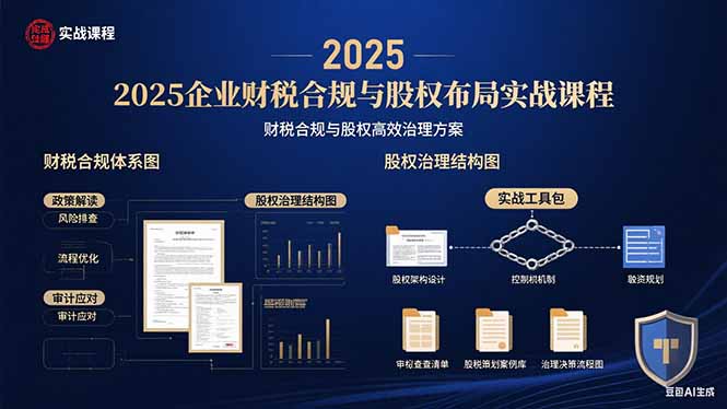 （15802期）2025企业财税合规与股权布局的实战课程：财税合规与股权高效治理方案_生财有道创业项目网-生财有道