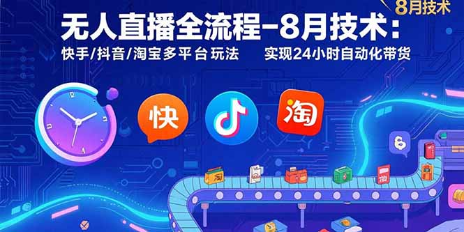 （15635期）无人直播全流程-8月技术：快手/抖音/淘宝多平台玩法 实现24小时自动化带货_生财有道创业项目网-生财有道