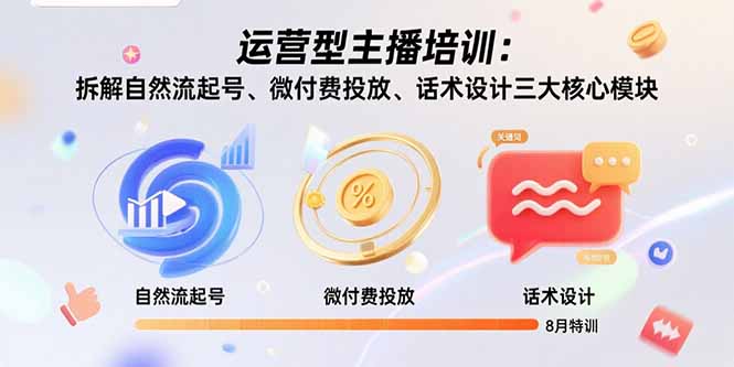 （15654期）运营型主播培训：拆解自然流起号、微付费投放、话术设计三大核心模块-8月_生财有道创业项目网-生财有道