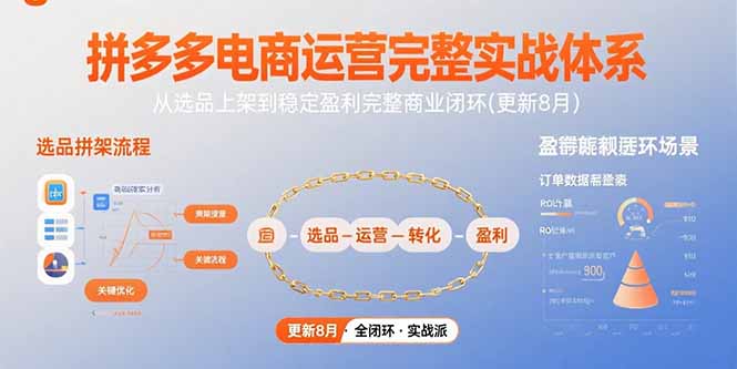（15579期）拼多多电商运营完整实战体系，从选品上架到稳定盈利完整商业闭环(更新8月)_生财有道创业项目网-生财有道