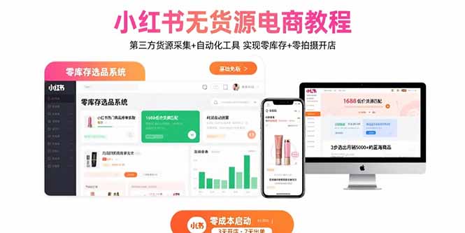 （15776期）小红书无货源电商教程：第三方货源采集+自动化工具 实现零库存+零拍摄开店_生财有道创业项目网-生财有道