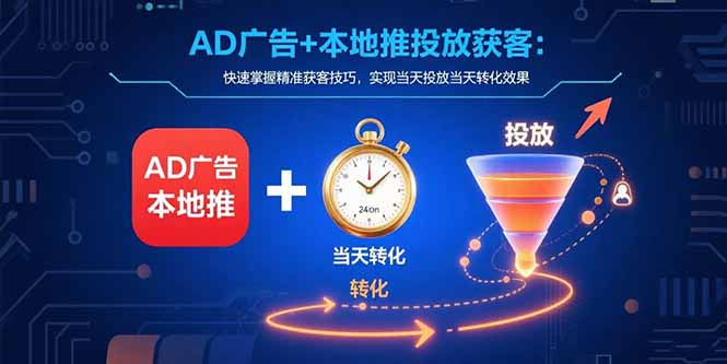 （15637期）AD广告+本地推投放获客：快速掌握精准获客技巧，实现当天投放当天转化效果_生财有道创业项目网-生财有道