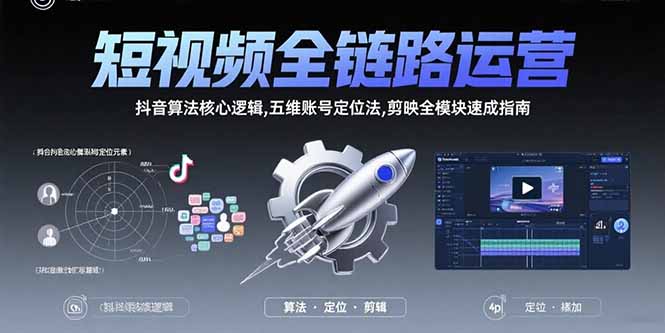（15580期）短视频全链路运营：抖音算法核心逻辑,五维账号定位法,剪映全模块速成指南_生财有道创业项目网-生财有道