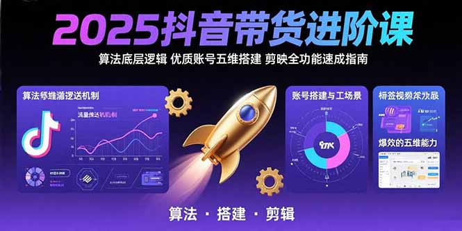 （15571期）2025抖音带货进阶课：算法底层逻辑,优质账号五维搭建,剪映全功能速成指南_生财有道创业项目网-生财有道