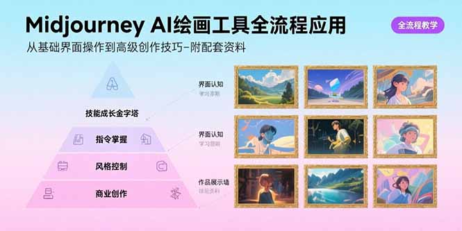 （15628期）Midjourney AI绘画工具全流程应用，从基础界面操作到高级创作-附配套资料_生财有道创业项目网-生财有道