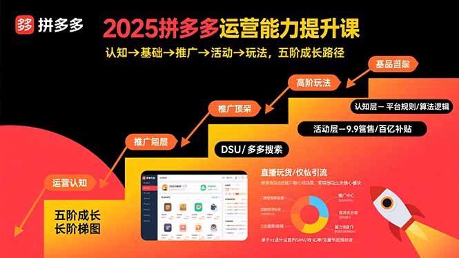 （15826期）2025拼多多运营能力提升课：认知→基础→推广→活动→玩法，五阶成长路径_生财有道创业项目网-生财有道