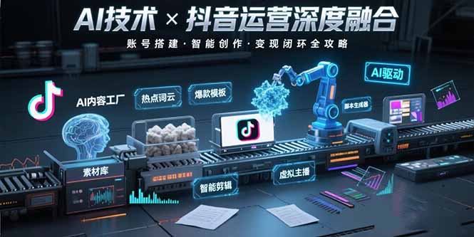 （15630期）AI技术与抖音运营的深度融合应用：涵盖账号搭建、内容创作、收益变现等_生财有道创业项目网-生财有道