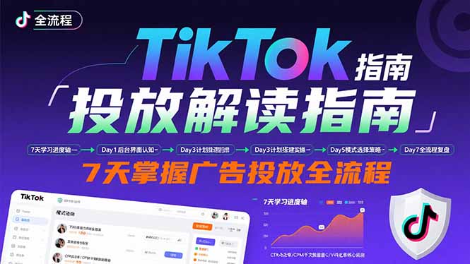 （15753期）TikTok投放解读指南：后台操作/计划建立/模式选择，7天掌握广告投放全流程_生财有道创业项目网-生财有道