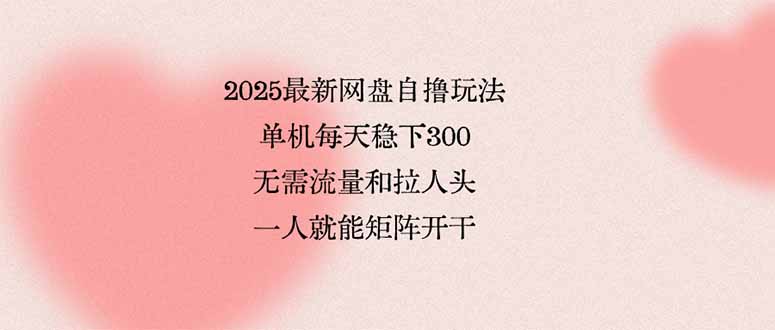 （15831期）2025最新网盘自撸玩法，单机每天稳下3张，无需流量和拉人头，一个人就…_生财有道创业项目网-生财有道