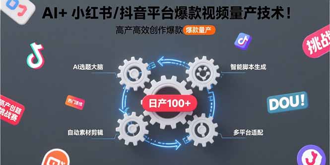 （15624期）AI+小红书/抖音平台爆款视频量产技术：高产高效创作爆款视频！_生财有道创业项目网-生财有道