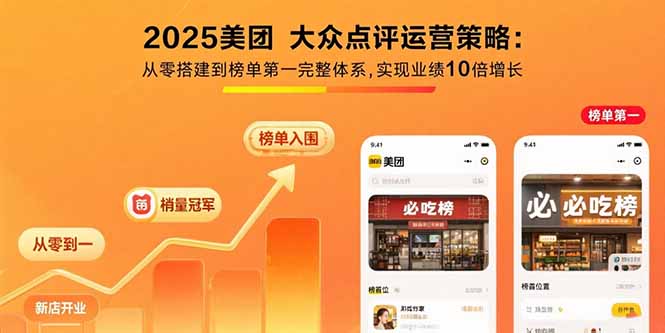 （15602期）2025美团 大众点评运营策略:从零搭建到榜单第一完整体系,实现业绩10倍增长_生财有道创业项目网-生财有道