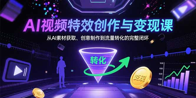 （15587期）AI视频特效创作与变现课：从AI素材获取、创意制作到流量转化的完整闭环_生财有道创业项目网-生财有道
