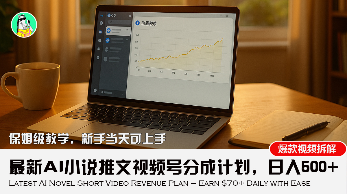 （15614期）最新AI小说推文视频号分成计划，新手小白也能当天日入500+教程_生财有道创业项目网-生财有道