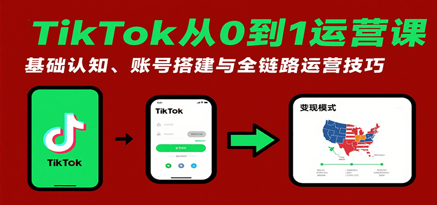 TikTok从0到1运营课：基础认知、账号搭建与全链路运营技巧_生财有道创业网-生财有道