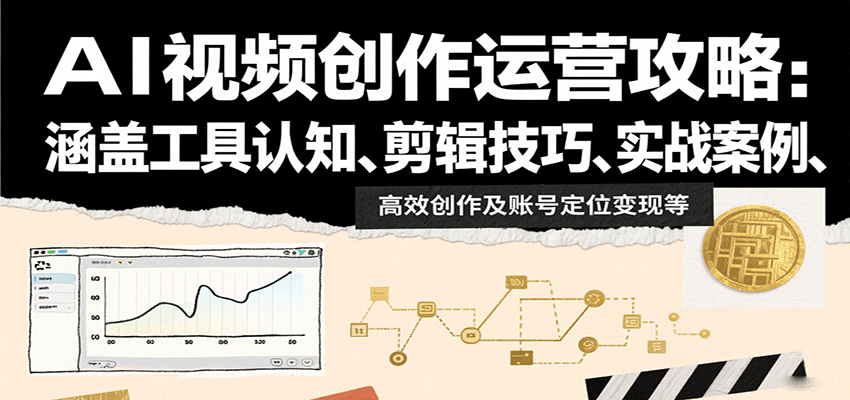 AI视频创作运营攻略：涵盖工具认知、剪辑技巧、实战案例、高效创作及账号定位变现等_生财有道创业网-生财有道