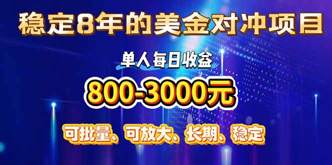 （15782期）稳定8年的美金对冲创业项目，单人每日收益800-3000，小众暴力项目_生财有道创业项目网-生财有道