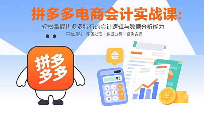 （15767期）拼多多电商会计实战课：轻松掌握拼多多特有的会计逻辑与数据分析能力_生财有道创业项目网-生财有道