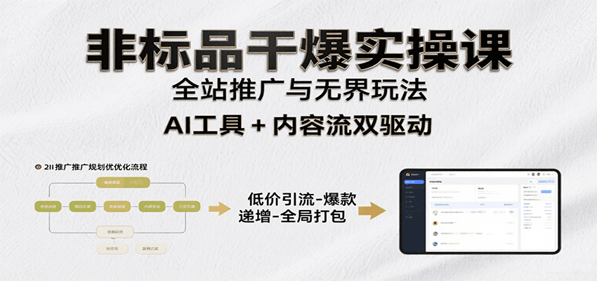 非标品干爆实操课：含多案例及操盘方法，从选品到推广、成交，助力打造爆款实现盈利_生财有道创业网-生财有道