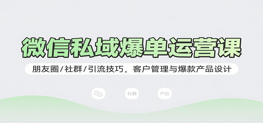微信私域爆单运营课：朋友圈/社群/引流技巧，客户管理与爆款产品设计_生财有道创业网-生财有道