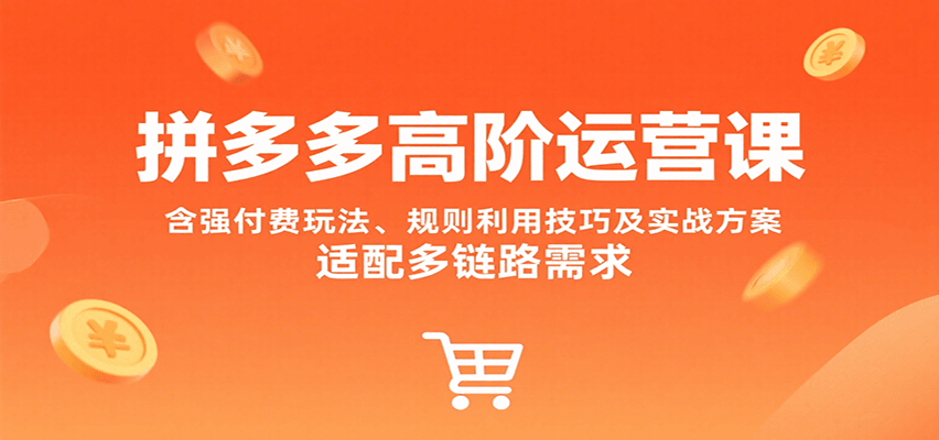 拼多多高阶运营课，含强付费玩法、规则利用技巧及实战方案，适配多链路需求_生财有道创业网-生财有道