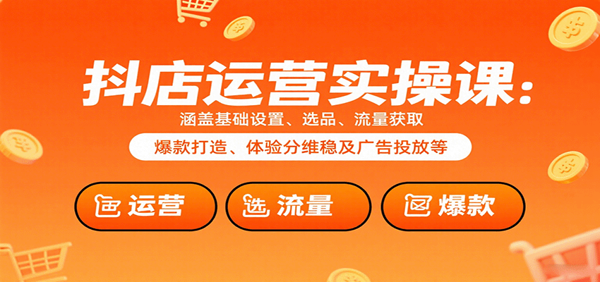 抖店运营实操课：涵盖基础设置、选品、流量获取、爆款打造、体验分维稳及广告投放等_生财有道创业网-生财有道