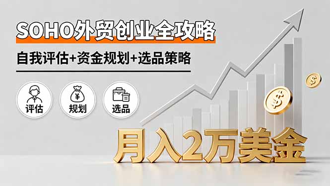 （16076期）SOHO外贸创业全攻略，自我评估+资金规划+选品策略，月入2万美金_生财有道创业项目网-生财有道