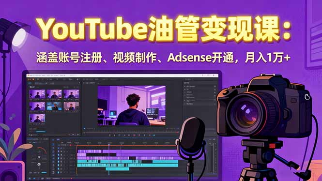 （15987期）2025YouTube油管变现课：涵盖账号注册、视频制作、Adsense开通，月入1万+_生财有道创业项目网-生财有道