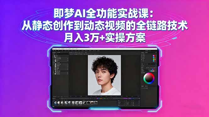（16053期）即梦AI全功能实战课：从静态创作到动态视频的全链路技术 月入3万+实操方案_生财有道创业项目网-生财有道