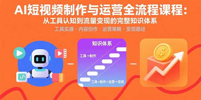 （15863期）AI短视频制作与运营全流程课程：从工具认知到流量变现的完整知识体系_生财有道创业项目网-生财有道