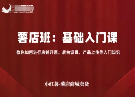 小红薯薯店商城卖货，基础入门课，教你如何进行店铺开通、后台设置、产品上传等入门知识——生财有道创业项目网-生财有道
