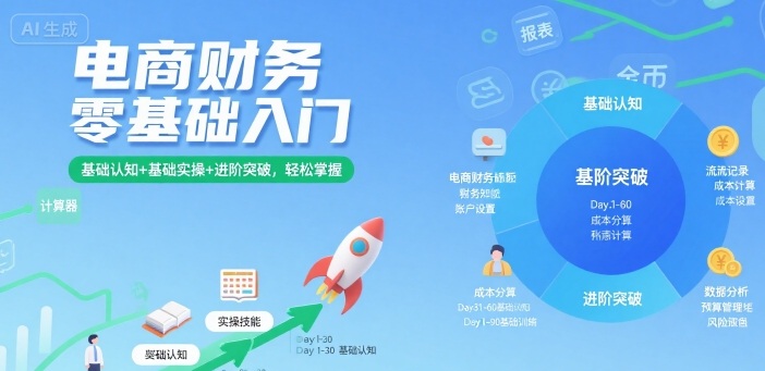 电商财务零基础入门，基础认知+基础实操+进阶突破，轻松掌握——生财有道创业项目网-生财有道