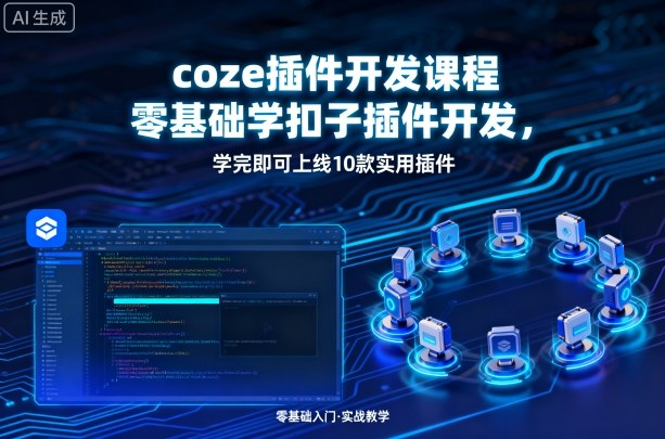 coze插件开发课程，零基础学扣子插件开发，学完即可上线10款实用插件——生财有道创业项目网-生财有道