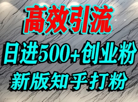 怎么打创业粉，知乎超高权重流量平台，打粉引流，日进500+精准创业粉不是问题——生财有道创业项目网-生财有道