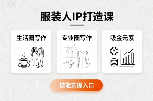 服装人IP打造课，文案创富+生活圈写作+专业圈写作+服装人专属+吸金元素+技能实操——生财有道创业项目网-生财有道
