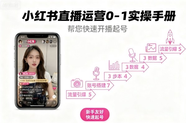 小红书直播运营0-1实操手册，帮您快速开播起号——生财有道创业项目网-生财有道