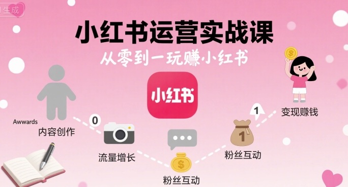 小红书运营实战课，从零到一玩賺小红书——生财有道创业项目网-生财有道