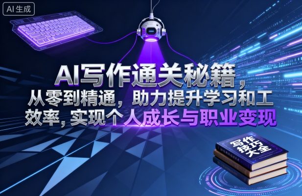 AI写作通关秘籍，从零到精通，助力提升学习和工作效率，实现个人成长与职业变现——生财有道创业项目网-生财有道