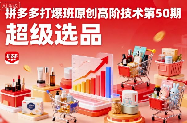 拼多多打爆班原创高阶技术第50期，超级选品——生财有道创业项目网-生财有道