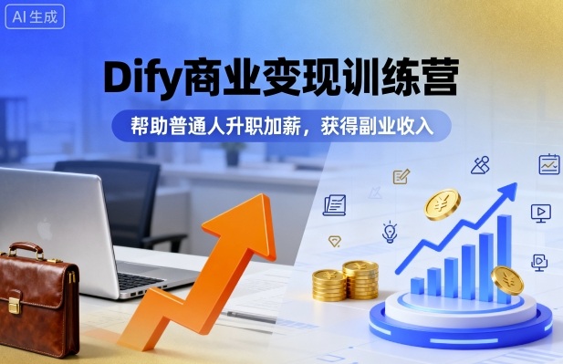 Dify商业变现训练营，帮助普通人升职加薪，获得副业收入——生财有道创业项目网-生财有道