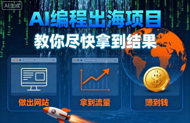 AI编程出海项目，教你尽快拿到结果-做出网站、拿到流量、賺到钱——生财有道创业项目网-生财有道
