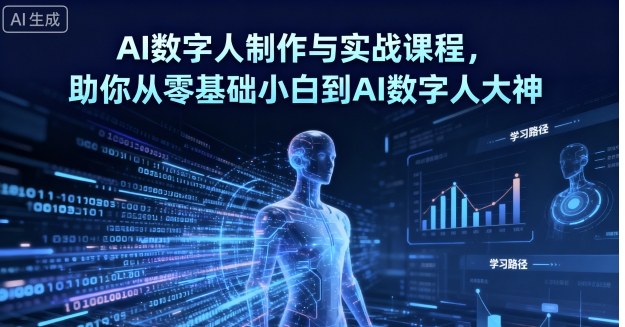 AI数字人制作与实战课程，助你从零基础小白到AI数字人大神——生财有道创业项目网-生财有道