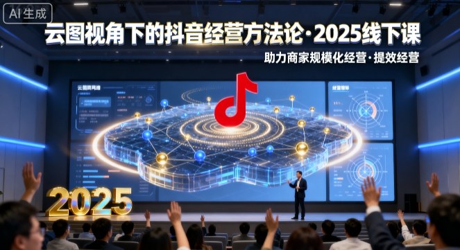 云图视角下的抖音经营方法论，2025线下课，助力商家规模化经营，提效经营（录音+字幕）——生财有道创业项目网-生财有道