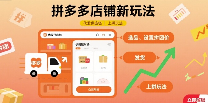 拼多多店铺新玩法，代发供应链上拼玩法——生财有道创业项目网-生财有道