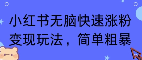 小红书无脑快速涨粉变现玩法，简单粗暴——生财有道创业项目网-生财有道