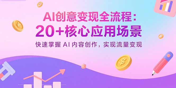 （15915期）AI创意变现全流程：20+核心应用场景，快速掌握AI内容创作，实现流量变现_生财有道创业项目网-生财有道