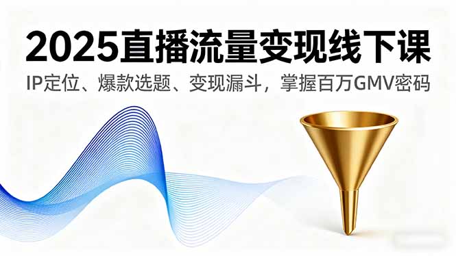 （16062期）2025直播流量变现线下课，IP定位、爆款选题、变现漏斗，掌握百万GMV密码_生财有道创业项目网-生财有道