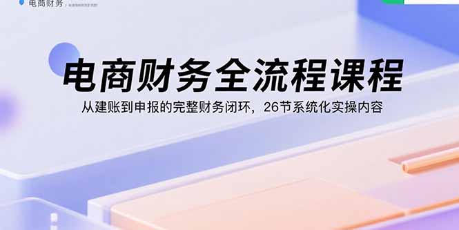 （15893期）电商财务全流程课程：从建账到申报的完整财务闭环，26节系统化实操内容_生财有道创业项目网-生财有道