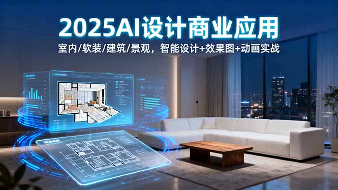 （16052期）2025AI设计商业应用：室内/软装/建筑/景观，智能设计+效果图+动画实战_生财有道创业项目网-生财有道
